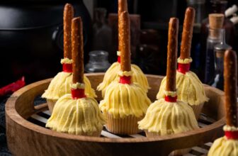 Witch’s Broom Halloween Cupcakes | Cookies & Cups